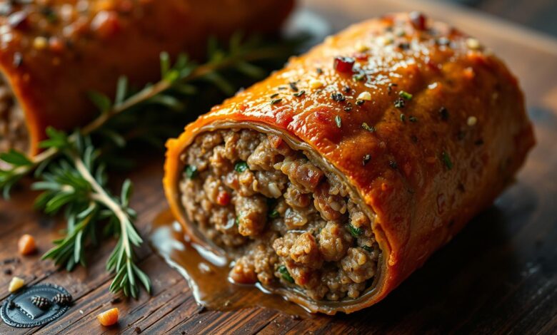 receita rocambole de carne moida
